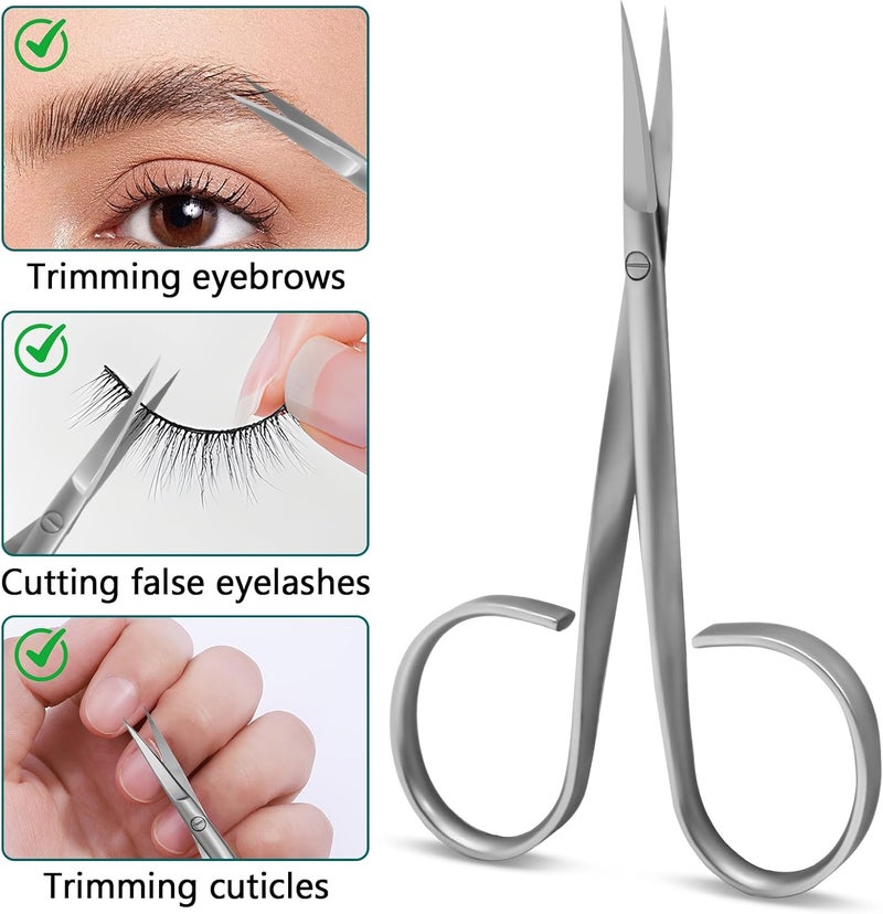 CGBE Cuticle Scissors Extra Fine Curved: Stainless Steel Eyebrow Scissor, Professional Manicure Scissors for Manicure, Eyelashes, Eyebrow, Dry Skin For Women And Men - Image 5